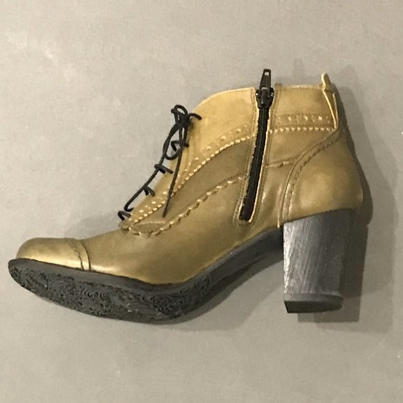 DKODE KAKI LEATHER ANKLE BOOT - Picture 2 of 2